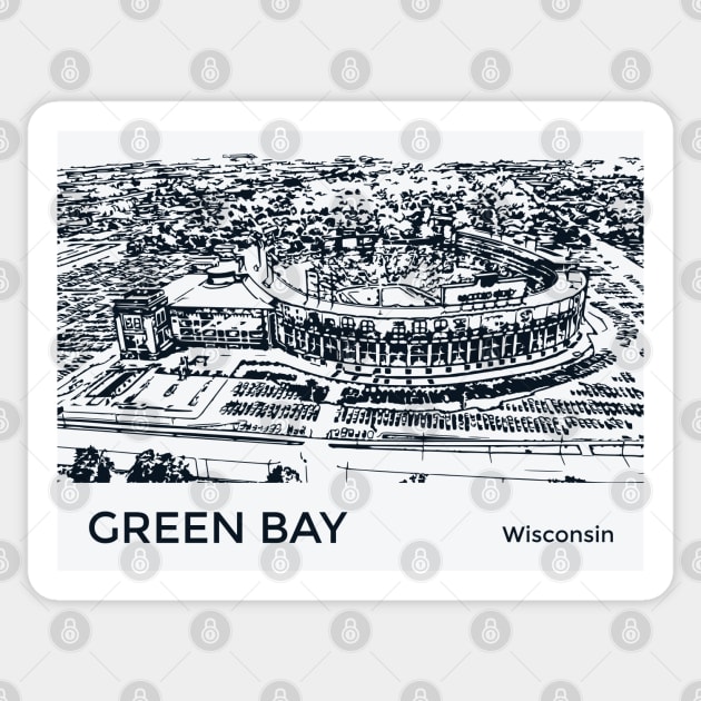 Green Bay Wisconsin Sticker by Lakeric